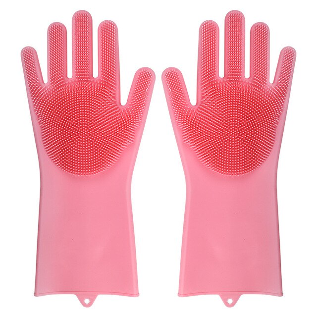 Geschirrspül-Reinigungshandschuhe, magische Silikon-Gummi-Geschirrspülhandschuhe für Haushaltsschwammwäscher