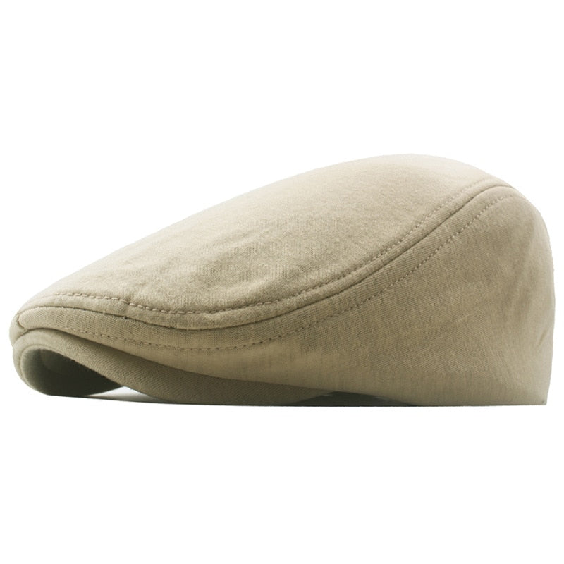 Baumwolle Newsboy Caps, Herbst / Winter Baskenmütze, Männliche Horn Retro Solide Schirmmütze