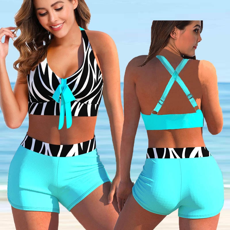 2023 neue Hohe Taille Sexy Badeanzug für Damen, zwei Stücke set Print Push Up Bademode