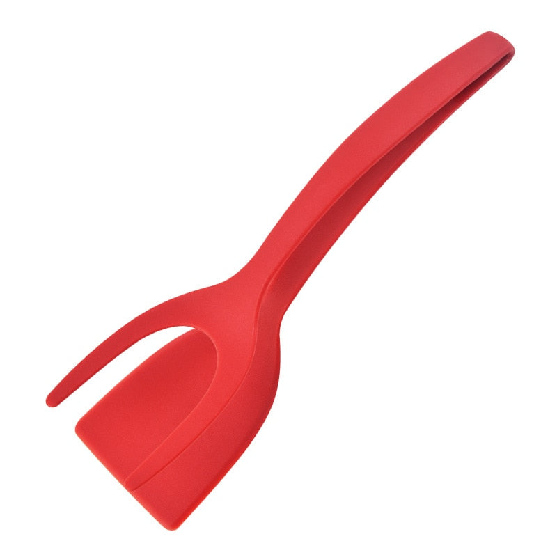 2-in-1-Flip-Zange mit Nylongriff, Eierspatel, Zange, Steakspatel, Klemme