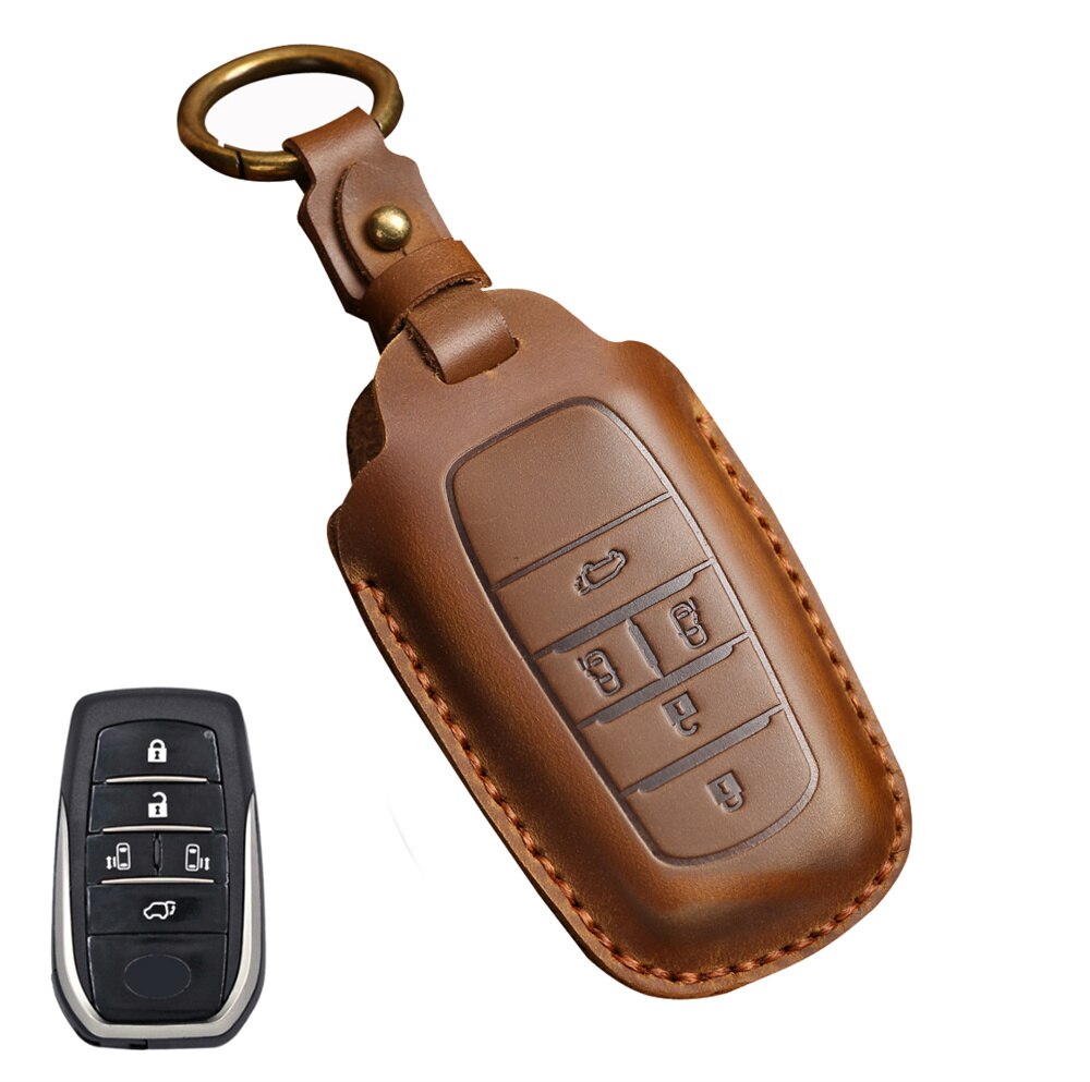 Neue Leder-Schlüsselhülle für Toyota Camry, Corolla, RAV4, Prius, CHR / C-HR, Corolla Avalon, GT86 2015–2020