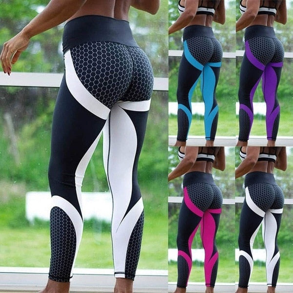 Bedruckte Yoga-Hosen für Damen, Push-Up, professionelles Laufen, Fitness, Sport, Leggings, enge Hosen, Bleistift-Leggins