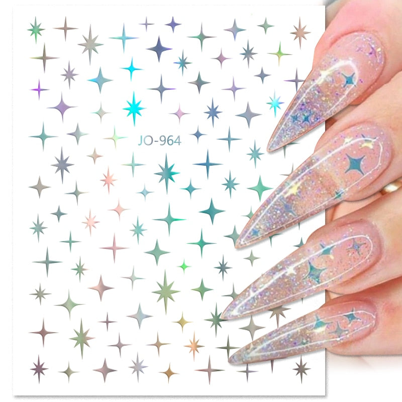 1PCS 3D Nagelzubehör, Maniküre-Nagelteile, Nageldekoration mit Liebes-Herz Aufkleber