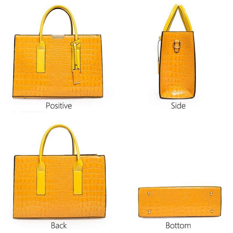 Luxus Damen Ledertaschen, Designer Krokodil Muster Schulter Tasche