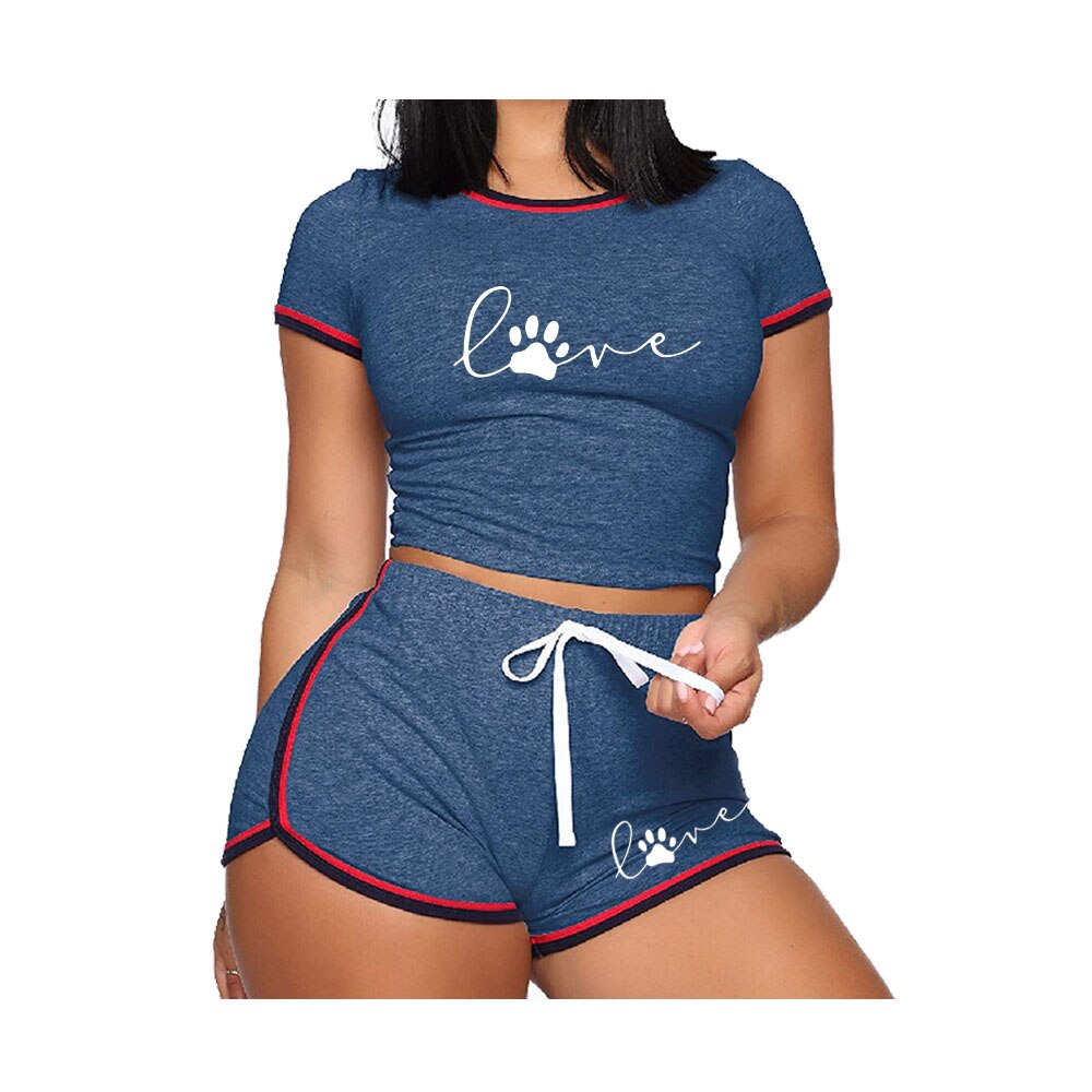 2-teilige Shorts-Sets für Damen-Outfits, kurzärmelige Trainingskleidung, Sportbekleidung für den Sommer