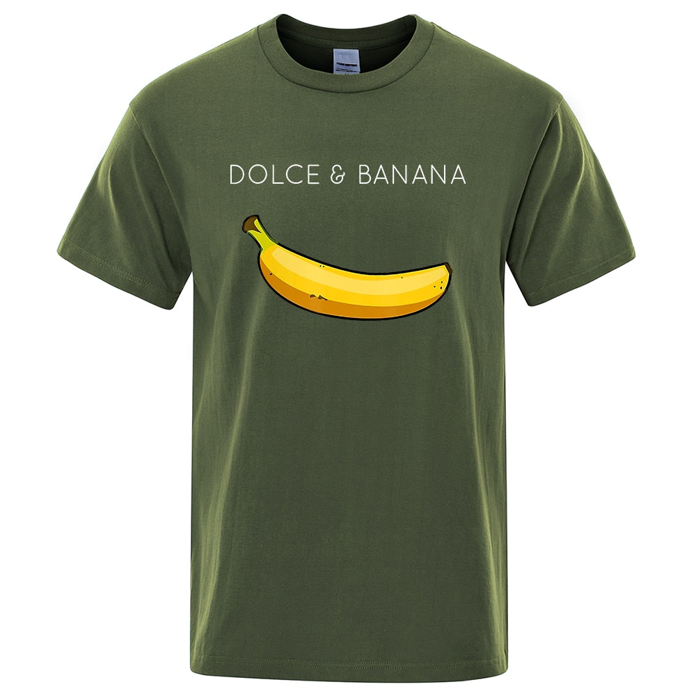 Banana Mode Druck Männer T-shirts, Casual Atmungsaktive Tops Übergroße