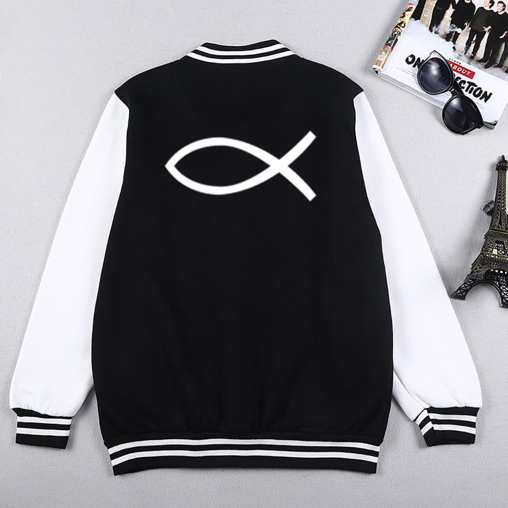 Herren / Damen Baseball Uniform fisch Mäntel Marke, Größe S-5XL