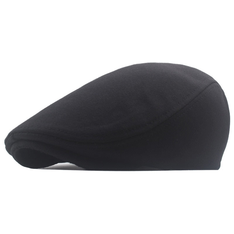 Baumwolle Newsboy Caps, Herbst / Winter Baskenmütze, Männliche Horn Retro Solide Schirmmütze