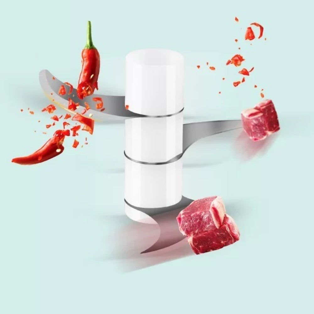 Elektrischer Knoblauchstampfer, Tragbarer Zerkleinerer, Multifunktions-Fleischwolf-Stampfermaschine, Mini-Knoblauch-Gemüsezerkleinerer mit USB-Aufladung