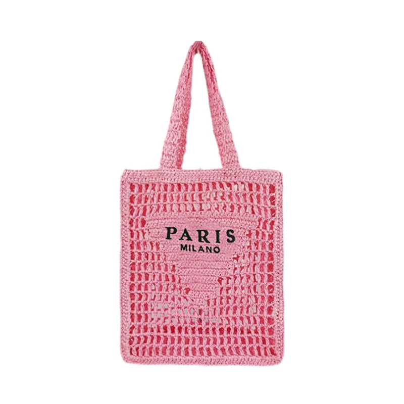 Luxus Design Frauen Geflochtene Bast Stroh Tasche Große Kapazität, Sommer Strandurlaub Schultertasche
