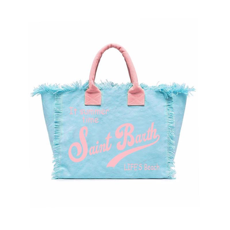 Saint Barth Gedruckte Damen Handtasche, Gedruckte Reisetasche Große Kapazität, Design Sommer Freizeit-Urlaub Quaste