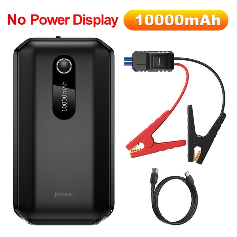 Baseus Auto-Starthilfe-Powerbank, 20000 mAh, 10000 mAh, tragbarer Auto-Booster, Notfall-Batterieladegerät, 12 V, 2000 A, Startgerät