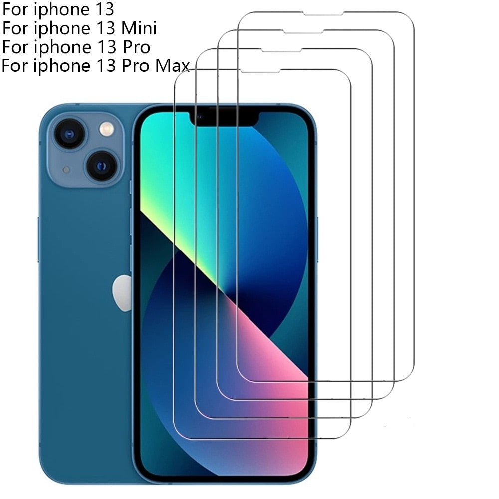 5PCS 9H gehärtetes Glas für iPhone 12, 13, 14 Mini, X, Xs, Xr, 11 Pro Max, 7, 8, 6, 6s Plus, SE 2020, 5, 5s Displayschutzfolie