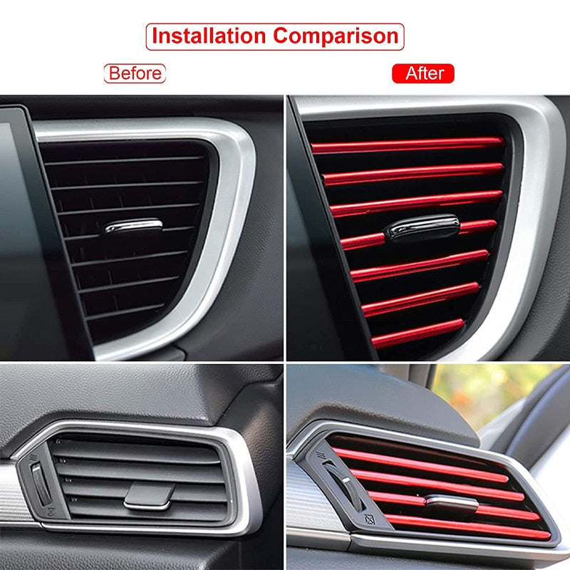 10PCS 20cm Auto Klimaanlage Outlet Dekorative Luftauslass-Dekorstreifen, Auto Tür Kante ecke Schutz