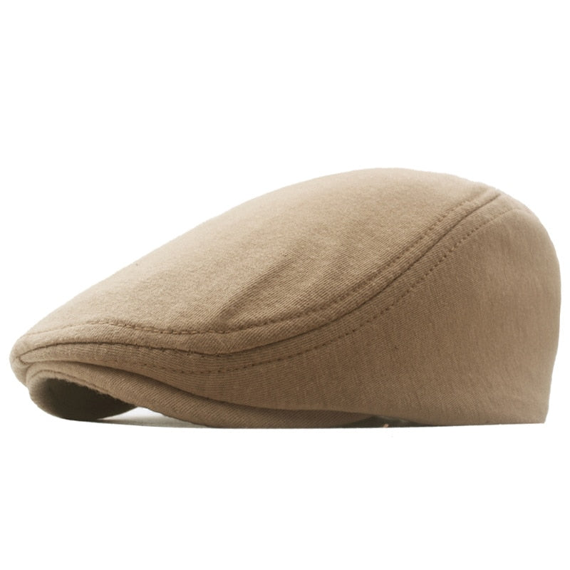 Baumwolle Newsboy Caps, Herbst / Winter Baskenmütze, Männliche Horn Retro Solide Schirmmütze
