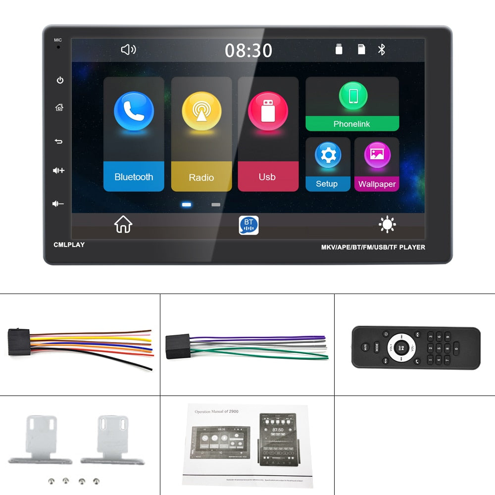 Touchscreen 1 Din Carplay Universal MP5 Phonelink, Auto Multimedia Player mit Bluetooth Unterstützung, Auto FM Audio USB