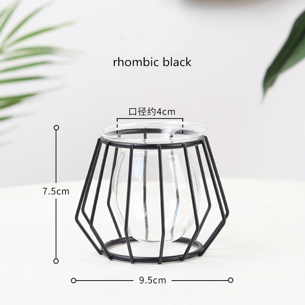 Iron Line Blumenvase, Metall, Pflanzenhalter, moderne Wohnkultur