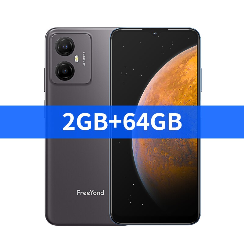 Freeyond F9 Smartphone 64 GB/128 GB 6,52 "HD+ Bildschirm 5000mah Big Battery Octa Core13MP Dual Camera 5000mAh Android Phone, 2 SIM -Karte