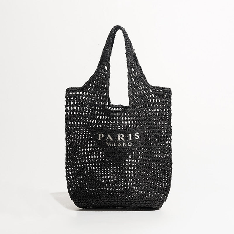 Luxus Design Frauen Geflochtene Bast Stroh Tasche Große Kapazität, Sommer Strandurlaub Schultertasche