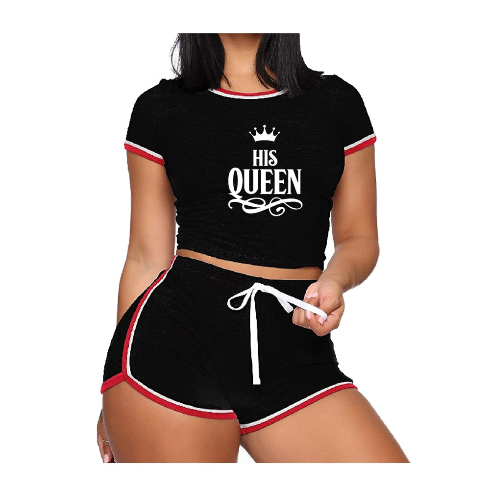 2-teilige Shorts-Sets für Damen-Outfits, kurzärmelige Trainingskleidung, Sportbekleidung für den Sommer