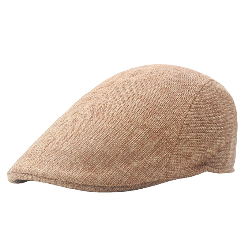 Baumwolle Newsboy Caps, Herbst / Winter Baskenmütze, Männliche Horn Retro Solide Schirmmütze