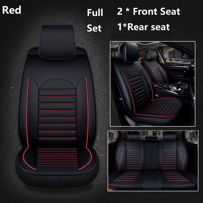 Luxus-Qualitäts-Leder-Autositzbezug, bequemer Vier-Jahreszeiten-Universal-Vorder-/Hinten-/Komplettbezug-Kissen-Autositzschutz