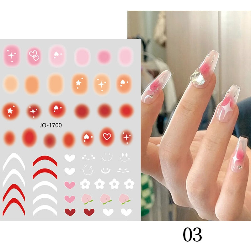 1PCS 3D Nagelzubehör, Maniküre-Nagelteile, Nageldekoration mit Liebes-Herz Aufkleber