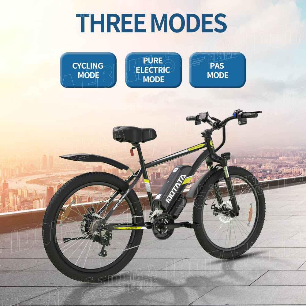 S26 Elektrofahrrad 48V 12,8 Ah Lithiumbatterie 500 W, Erwachsenes Berg-Elektrofahrrad 21 Geschwindigkeiten, 36 V 24 MPH Fahrrad 26 Zoll E-Bike