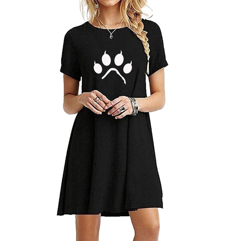 Secret Damen-Sommer-Strand-Minikleid, modisch & kurzärmelig, lockere T-Shirt-Kleider S-2XL
