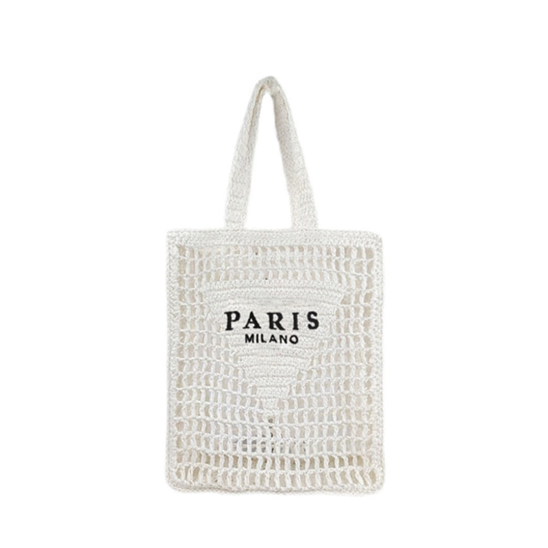 Luxus Design Frauen Geflochtene Bast Stroh Tasche Große Kapazität, Sommer Strandurlaub Schultertasche