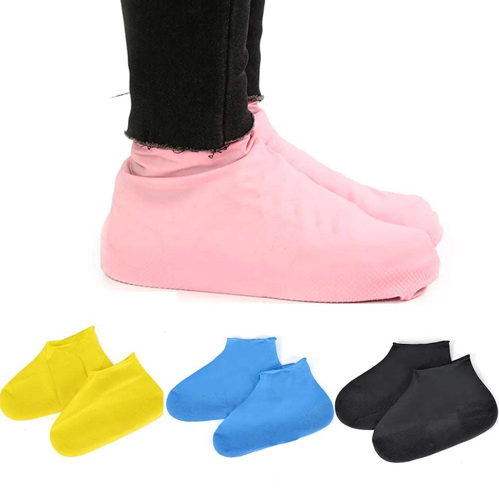 1 Paar wiederverwendbare wasserdichte Regenschuhüberzüge aus Silikon für Outdoor-Regenstiefel, Wanderschuhe