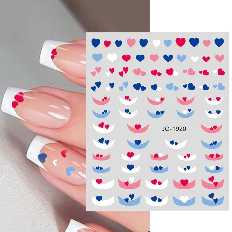 1PCS 3D Nagelzubehör, Maniküre-Nagelteile, Nageldekoration mit Liebes-Herz Aufkleber
