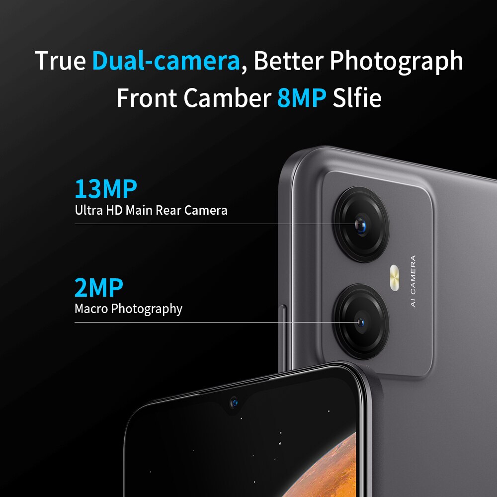 Freeyond F9 Smartphone 64 GB/128 GB 6,52 "HD+ Bildschirm 5000mah Big Battery Octa Core13MP Dual Camera 5000mAh Android Phone, 2 SIM -Karte