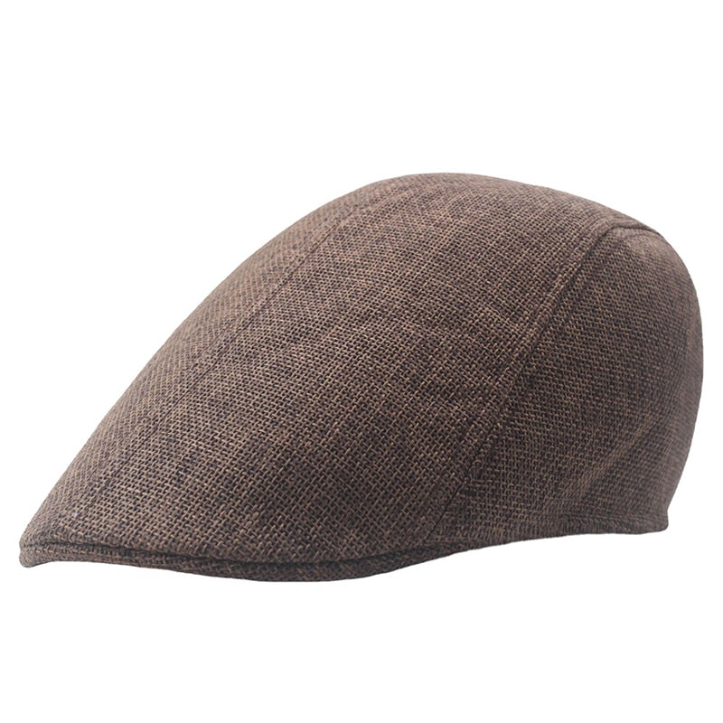 Baumwolle Newsboy Caps, Herbst / Winter Baskenmütze, Männliche Horn Retro Solide Schirmmütze