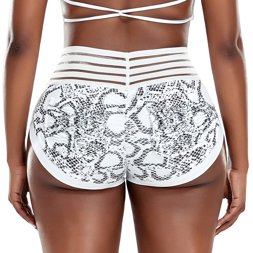 Tier Gedruckt Damen Fitness Shorts, Atmungsaktive weibliche Jogging Kleidung