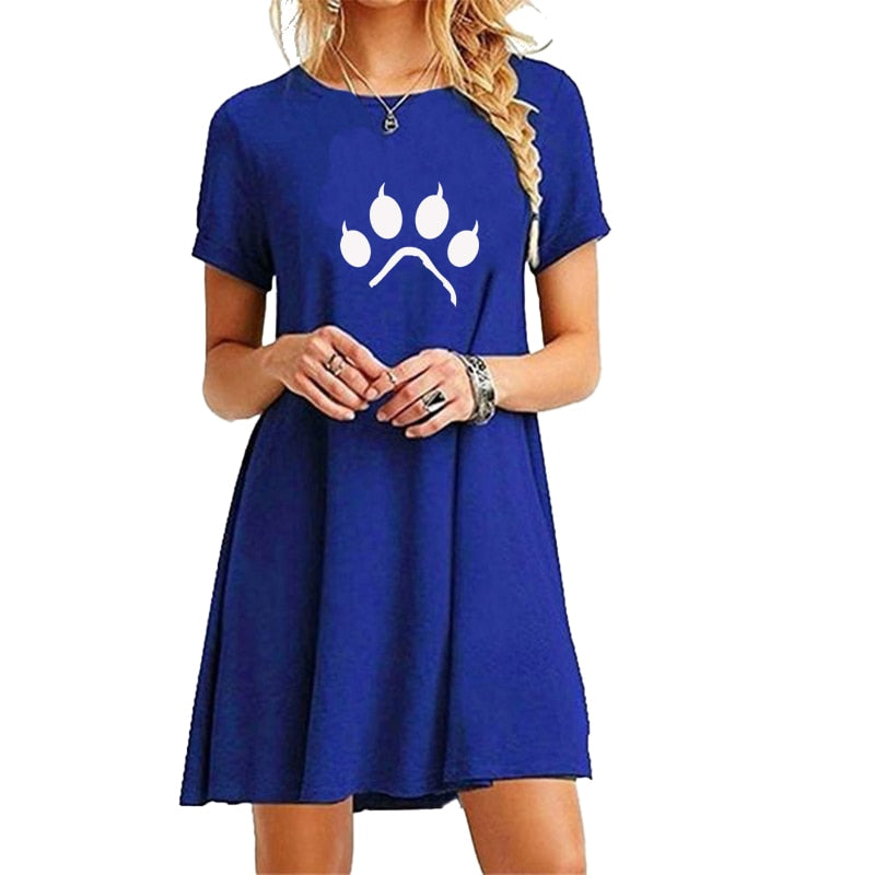 Secret Damen-Sommer-Strand-Minikleid, modisch & kurzärmelig, lockere T-Shirt-Kleider S-2XL