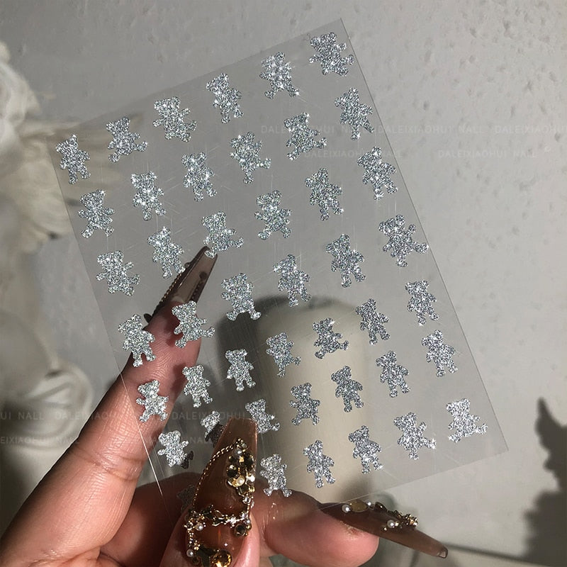 1PCS 3D Nagelzubehör, Maniküre-Nagelteile, Nageldekoration mit Liebes-Herz Aufkleber