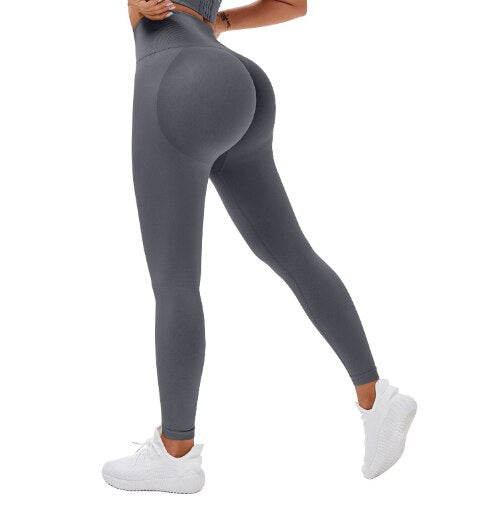 2023 Nahtlose Gestrickte Fitness GYM Hosen, Damen Hohe Taille Nude Yoga Hosen