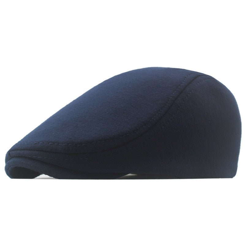 Baumwolle Newsboy Caps, Herbst / Winter Baskenmütze, Männliche Horn Retro Solide Schirmmütze