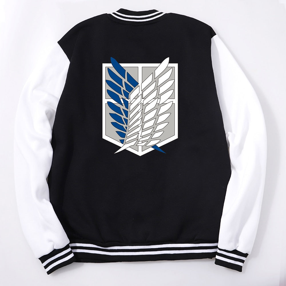 Baseball Uniform Wings Of Freedom, Fleece Mantel Japan, Anime Trainingsanzug für Männer