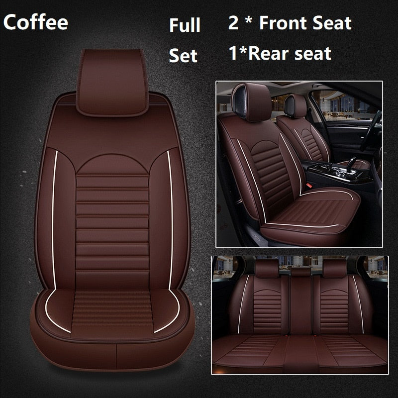 Luxus-Qualitäts-Leder-Autositzbezug, bequemer Vier-Jahreszeiten-Universal-Vorder-/Hinten-/Komplettbezug-Kissen-Autositzschutz