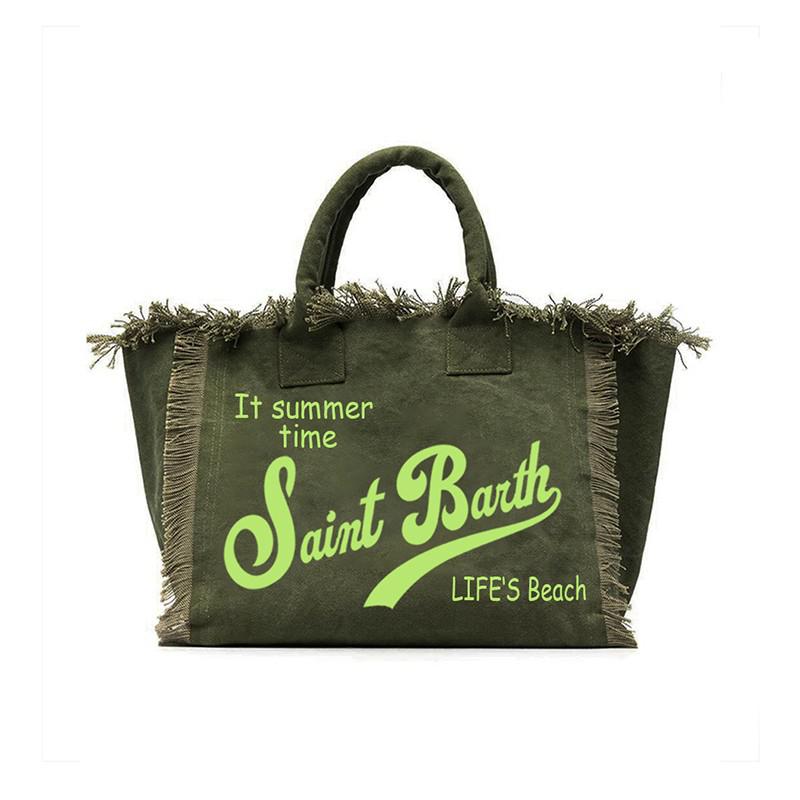 Saint Barth Gedruckte Damen Handtasche, Gedruckte Reisetasche Große Kapazität, Design Sommer Freizeit-Urlaub Quaste