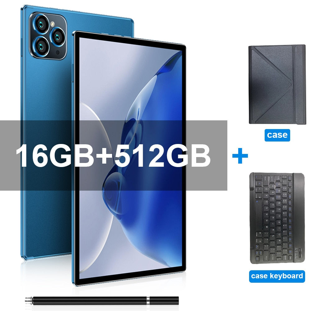 2023 Neues Tablet Android S23 Ultra 10,1 Zoll HD 16G+512GB, 5G Dual-SIM-Karte, WIFI Google Play Tablets für Laptop