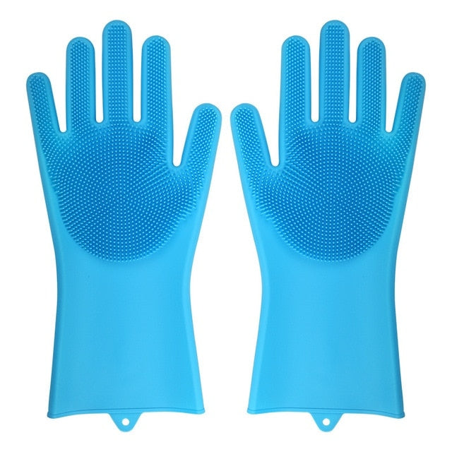 Geschirrspül-Reinigungshandschuhe, magische Silikon-Gummi-Geschirrspülhandschuhe für Haushaltsschwammwäscher
