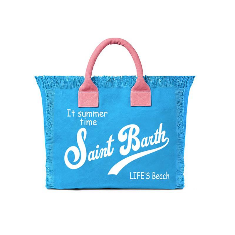 Saint Barth Gedruckte Damen Handtasche, Gedruckte Reisetasche Große Kapazität, Design Sommer Freizeit-Urlaub Quaste