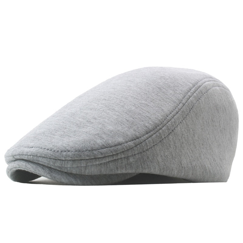 Baumwolle Newsboy Caps, Herbst / Winter Baskenmütze, Männliche Horn Retro Solide Schirmmütze