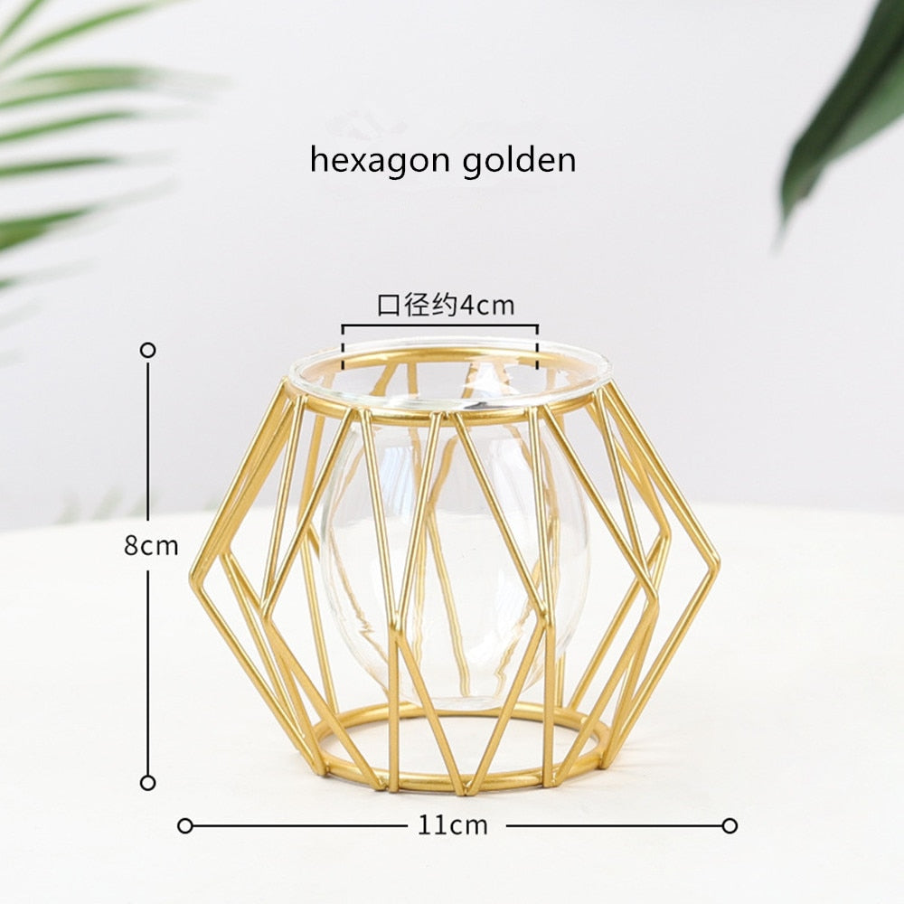 Iron Line Blumenvase, Metall, Pflanzenhalter, moderne Wohnkultur