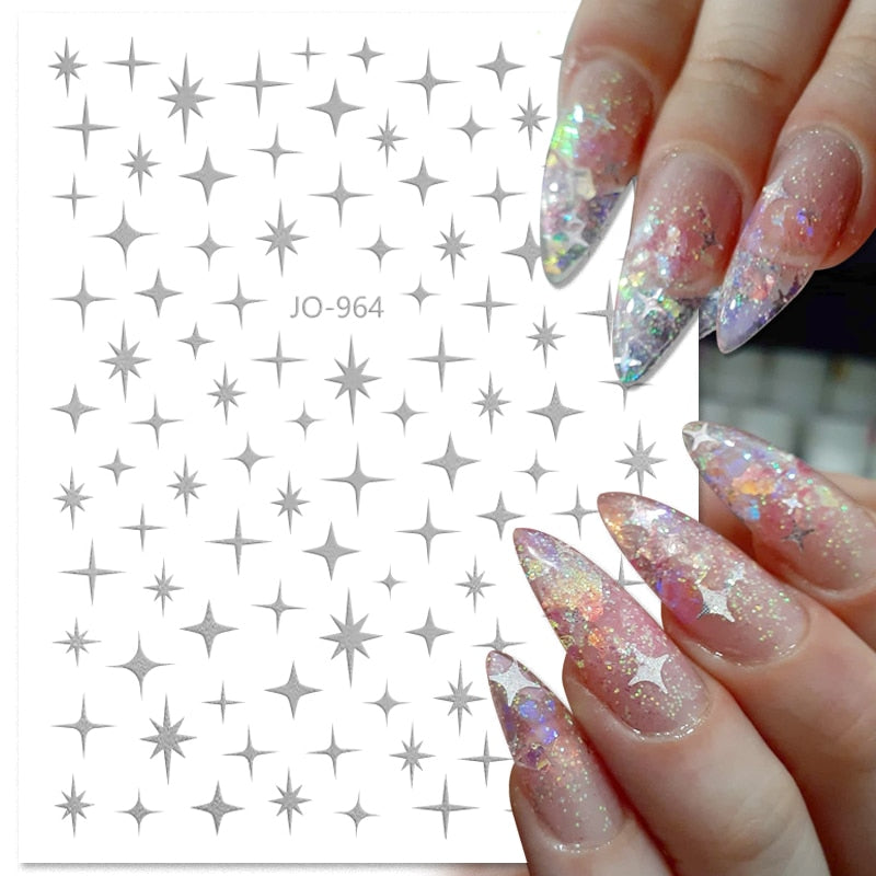 1PCS 3D Nagelzubehör, Maniküre-Nagelteile, Nageldekoration mit Liebes-Herz Aufkleber