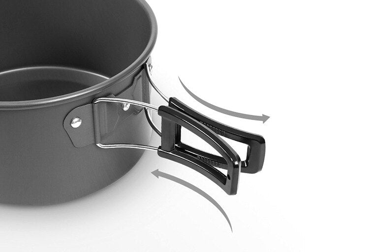 Camping cookware Set, Outdoor-Kochset, Reisegeschirr, Besteck, Utensilien, Wanderpicknick-Set
