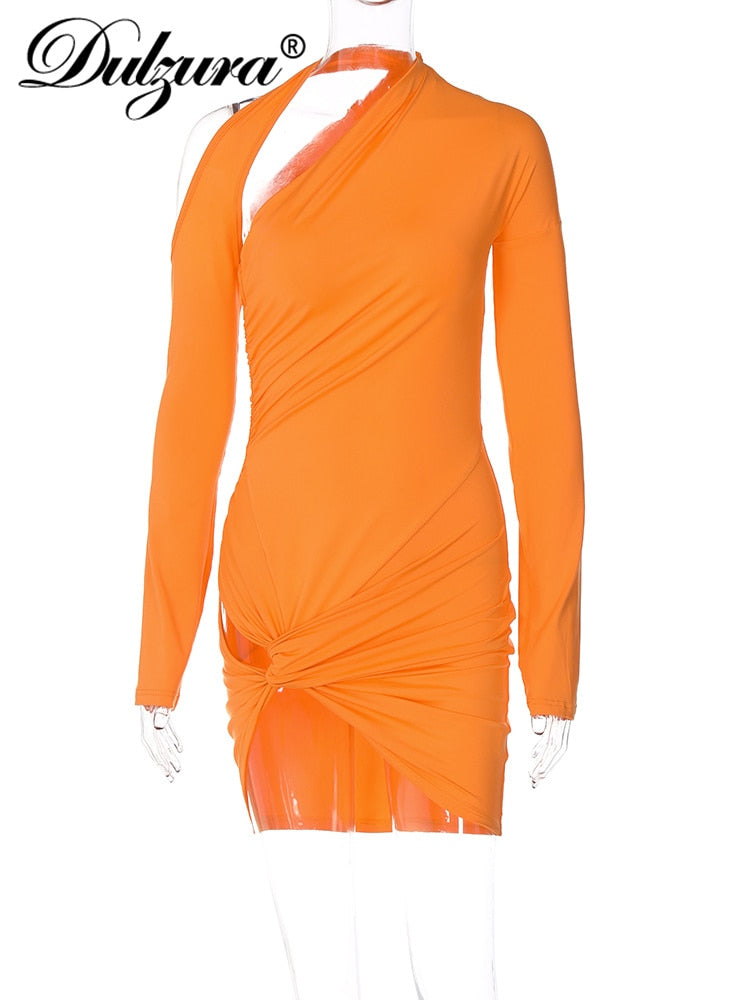 Aushöhlen Sexy Y2K langarm Kleidung, Rüschen Bodycon Seite Schlitz Minikleid Partystil